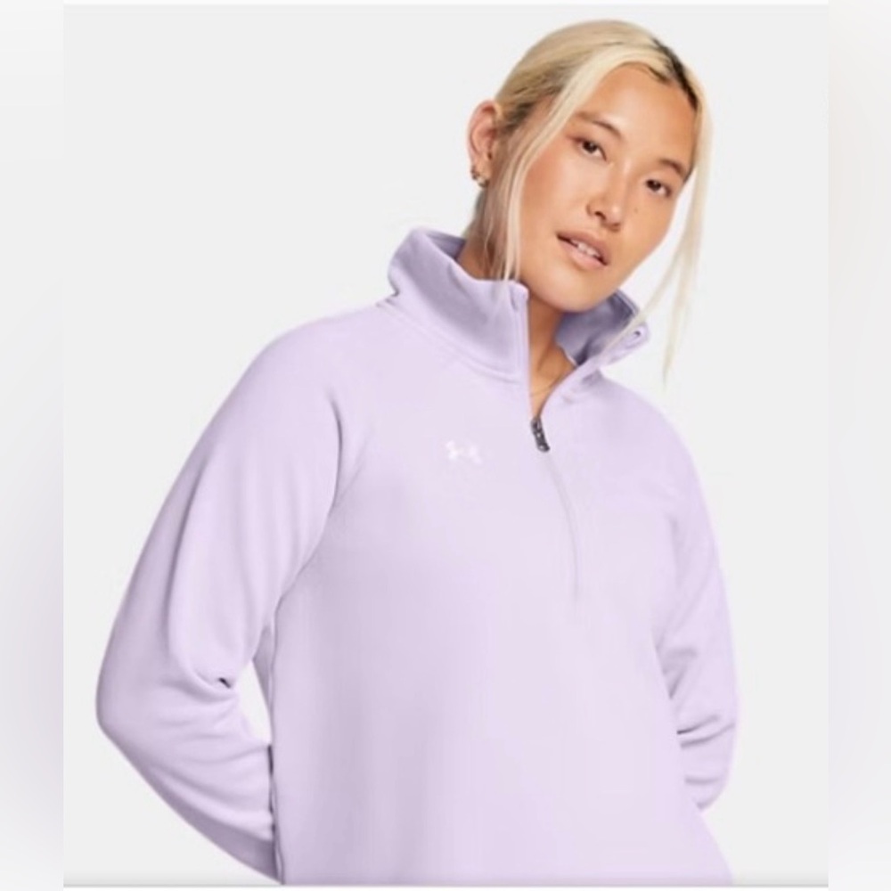 Under Armour Lavender Women's 
Rival Fleece Textured ½ Zip Sweatshirt Small